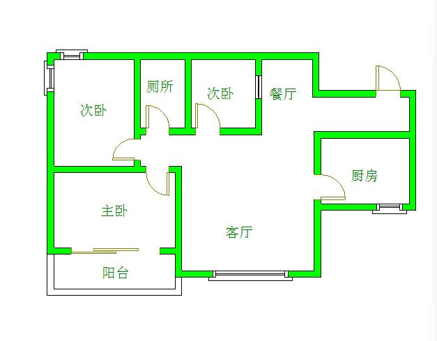 元益花园  3室1厅1卫   2200.00元/月室内图1