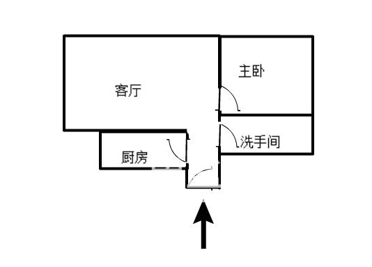 星城平安里  1室1厅1卫   1100.00元/月户型图