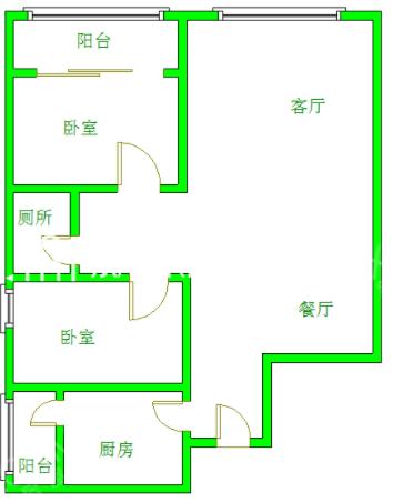 世纪金沙  2室1厅1卫   1900.00元/月室内图1