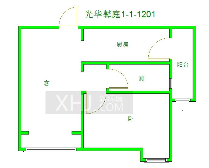 光华馨庭  1室1厅1卫   1600.00元/月室内图1