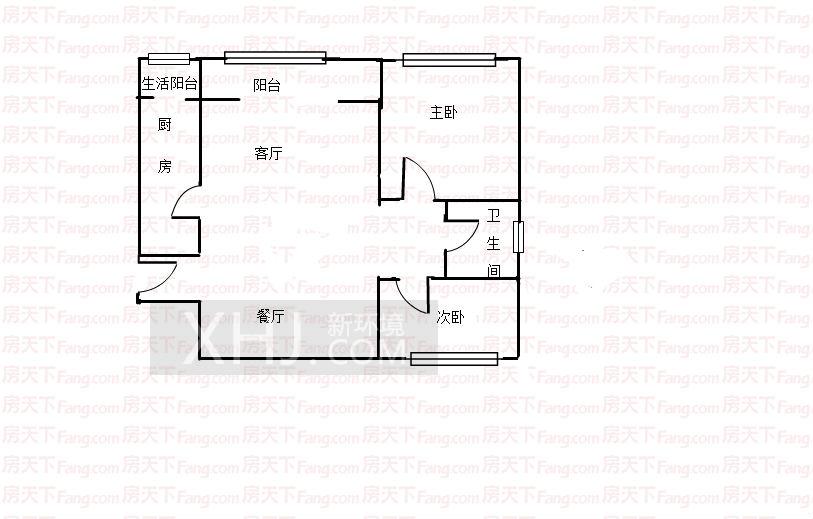 中大君悦金沙五期  2室2厅1卫   2700.00元/月室内图1