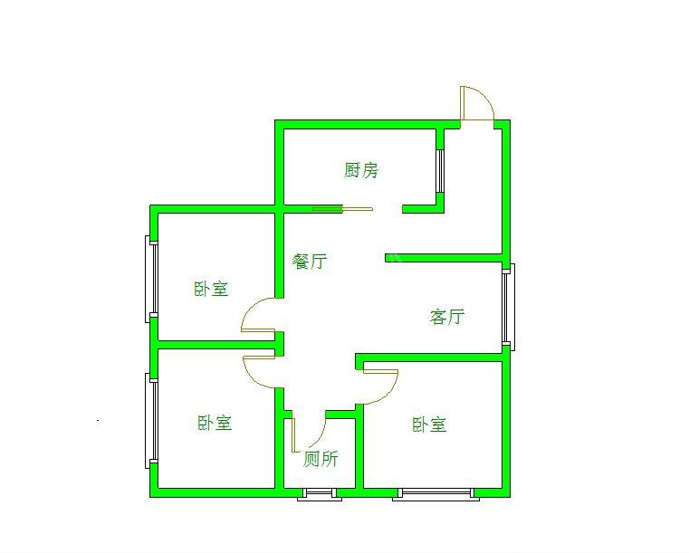 元益花园  3室1厅1卫   2300.00元/月室内图1