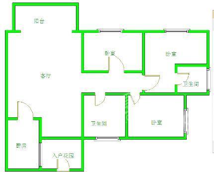 南湖世纪  3室2厅2卫   2300.00元/月室内图1