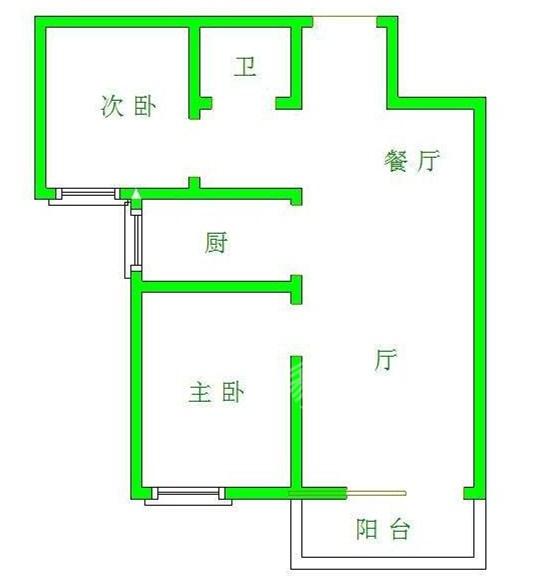 天府鹤林-东区（二期）  1室1厅1卫   1400.00元/月户型图