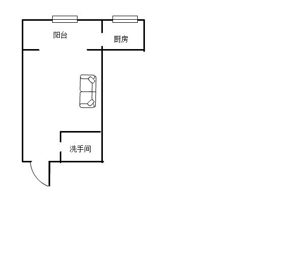 锦玉华庭新华东路1188号  1室1厅1卫   1200.00元/月户型图