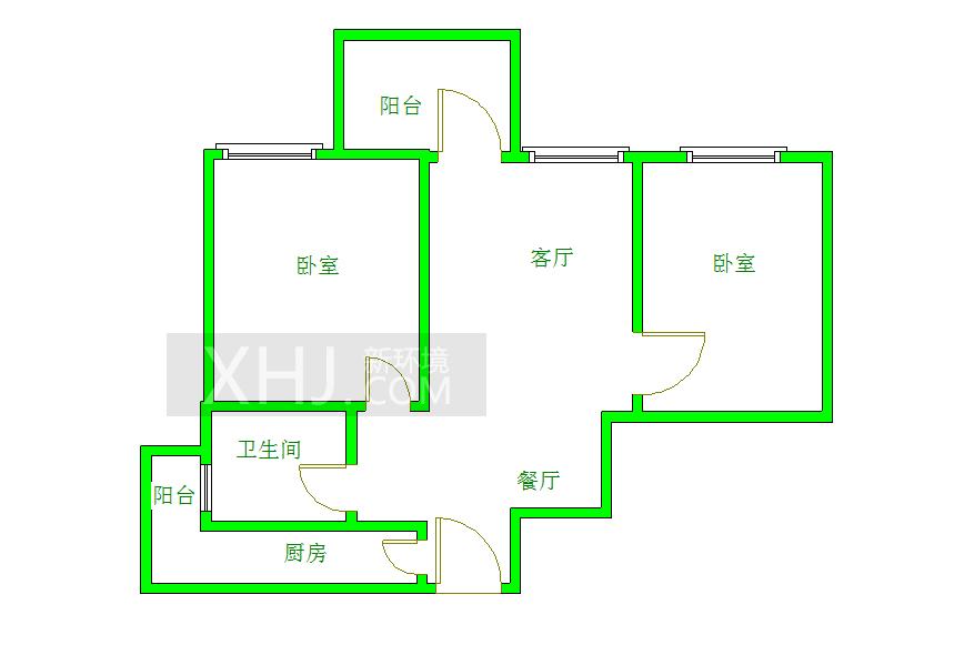 蓝光COCO蜜城  2室2厅1卫   2400.00元/月室内图1