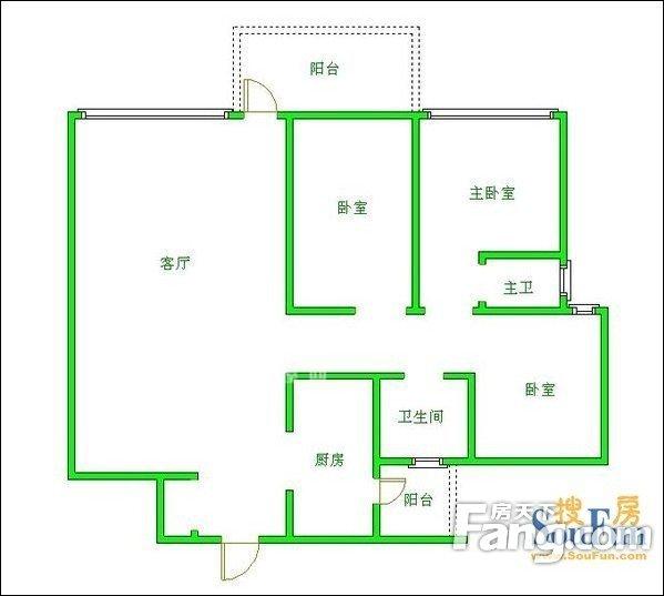 佳兆业君汇上品  3室2厅2卫   2300.00元/月室内图1