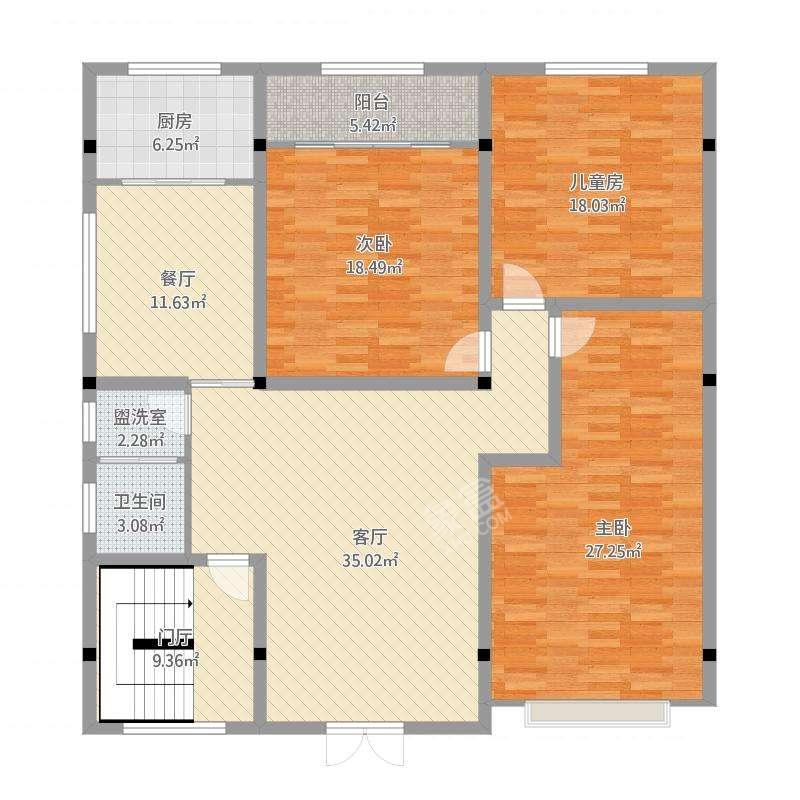 龙洲馨苑  3室2厅2卫   82.00万户型图