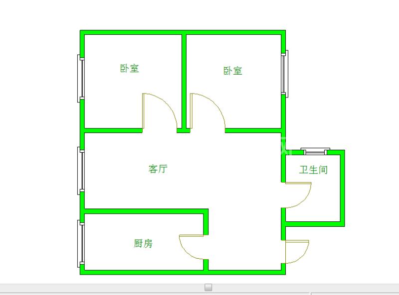 长顺北苑  2室1厅1卫   1800.00元/月户型图