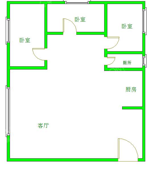 世龙广场  3室1厅1卫   4300.00元/月室内图1