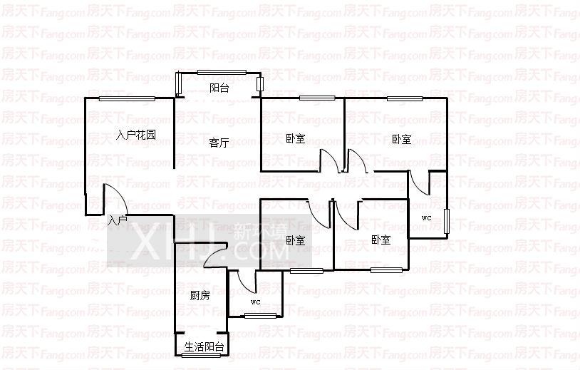 金沙鹭岛二期  4室2厅2卫   3500.00元/月室内图1