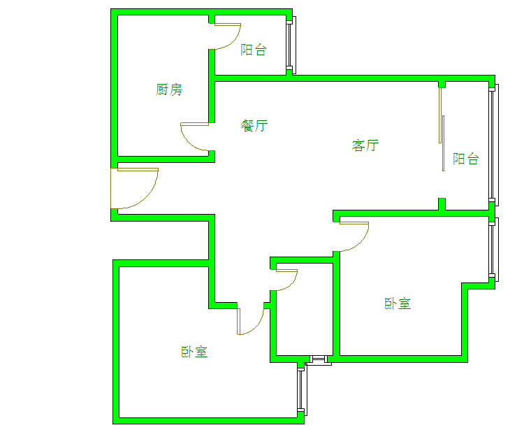 凯旋天际湾  2室1厅1卫   2500.00元/月室内图1