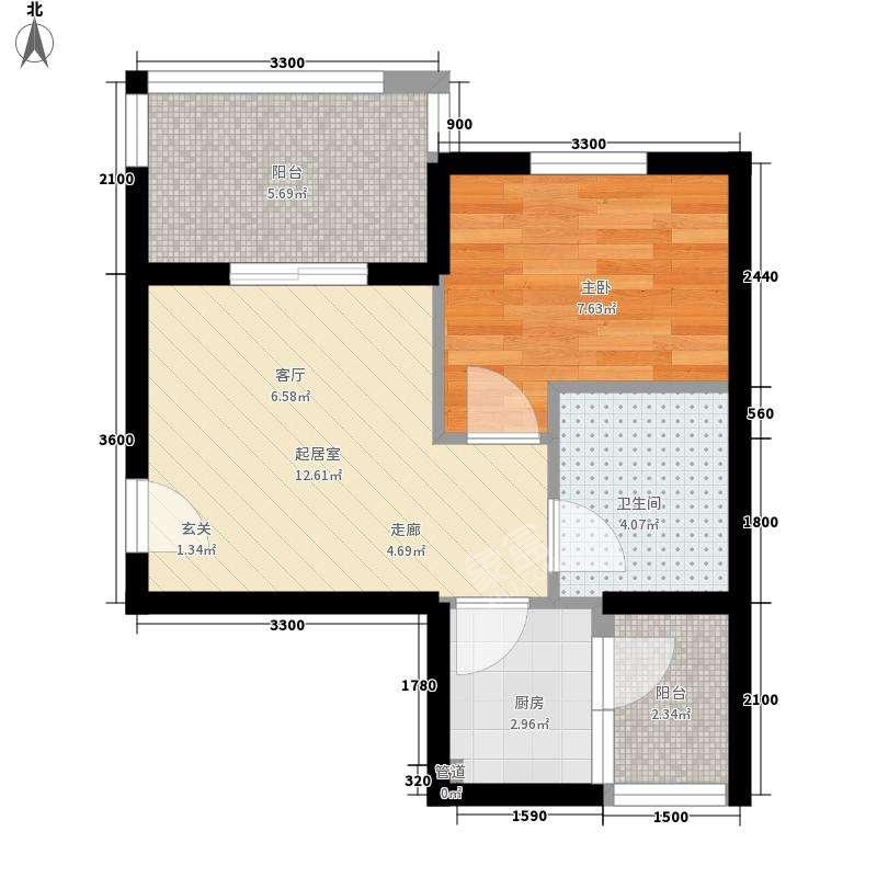 凤栖长安  3室2厅1卫   3000.00元/月户型图