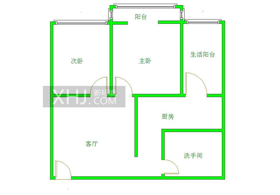 金沙蜜地  2室1厅1卫   2200.00元/月室内图1