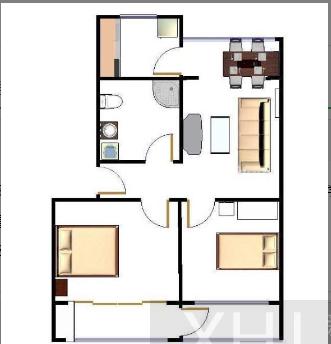 南阳盛世  1室1厅1卫   1500.00元/月室内图1