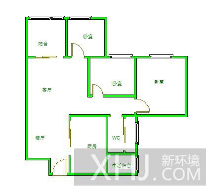 置信玉园清水湾  3室2厅1卫   2600.00元/月室内图1