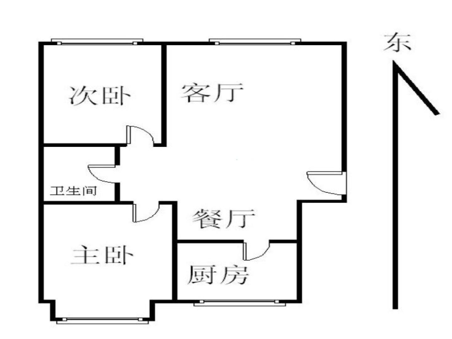 西城花园  2室2厅1卫   2300.00元/月室内图1