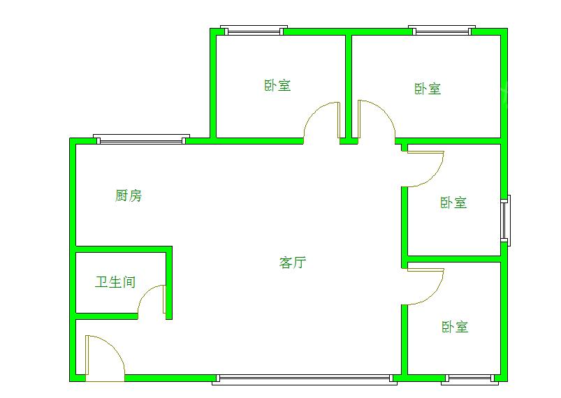 贝森园  4室1厅1卫   1600.00元/月室内图1