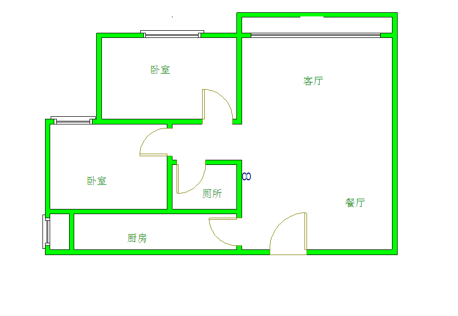 金地嘉年华城A区  2室2厅1卫   2400.00元/月室内图1