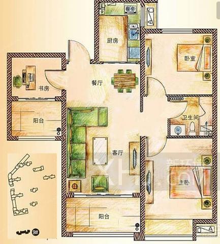 保利百合花园  3室2厅3卫   295.00万