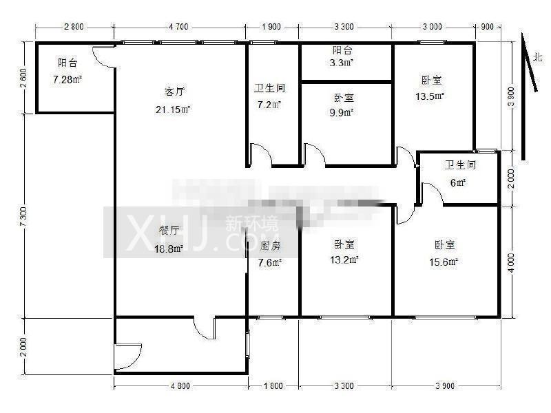 成都奥克斯广场  4室2厅2卫   6500.00元/月室内图