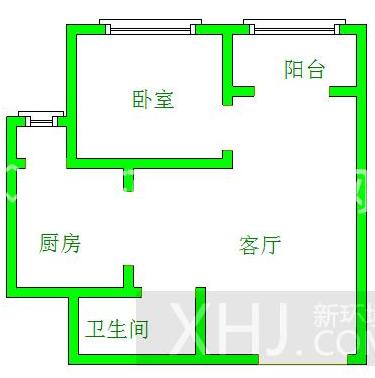 大源25号院  1室1厅1卫   1650.00元/月室内图1