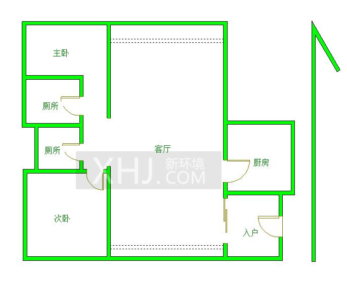 中铁丶西子香荷  2室1厅1卫   1700.00元/月室内图1