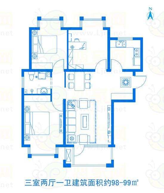 财苑小区(财政局1号宿舍) 3室2厅1卫 53.8万 财苑小区(财政局1号宿舍) 3室2厅1卫 53.8万户型图