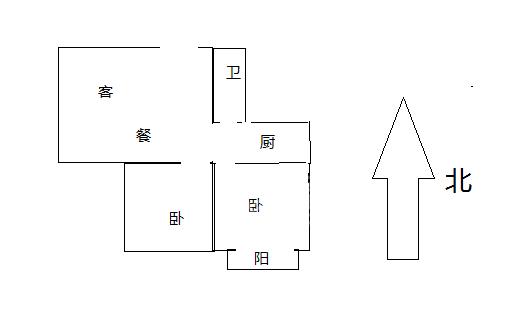 春临小区  2室2厅1卫   1800.00元/月户型图