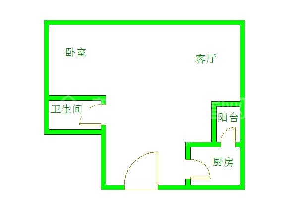 公园西  1室1厅1卫   1600.00元/月室内图1