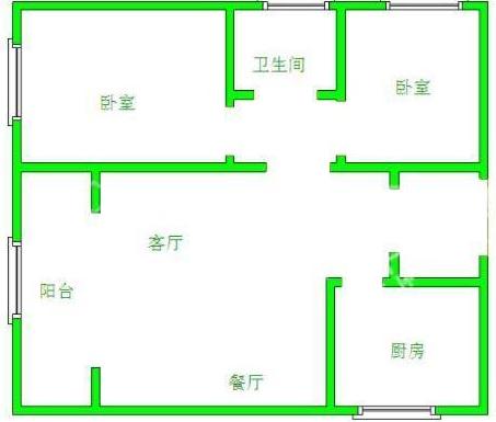 保利叶语  2室1厅1卫   1800.00元/月室内图1