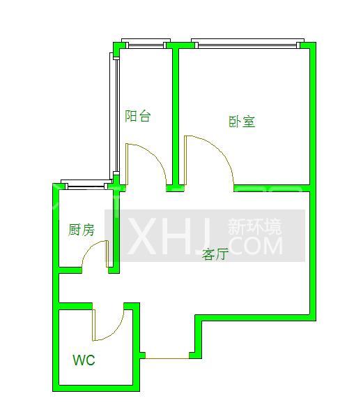 铸信境界  2室1厅1卫   2400.00元/月室内图1