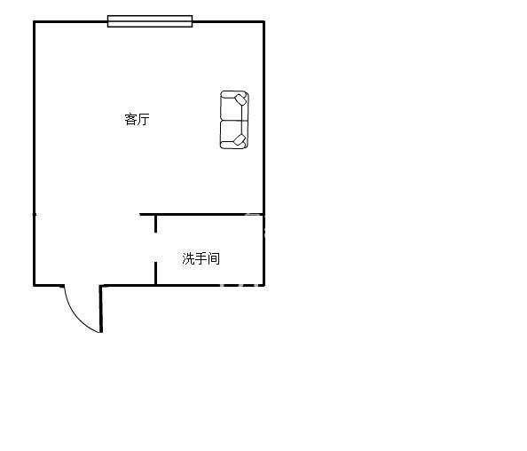 三湘大厦  1室1厅1卫   1100.00元/月户型图