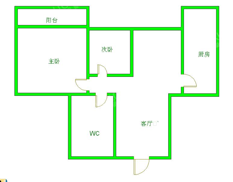 公园西  2室1厅1卫   3000.00元/月室内图1