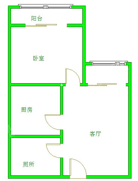 光华杏林  1室1厅1卫   1800.00元/月室内图1