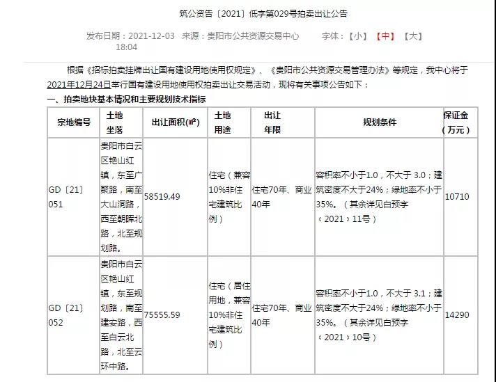 白云区2宗住宅用地挂牌，总面积13.4万方，起始价均为3050元/㎡