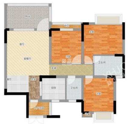 华银美景 3室2厅2卫 2500.00元/月 华银美景 3室2厅2卫 2500.00元/月户型图