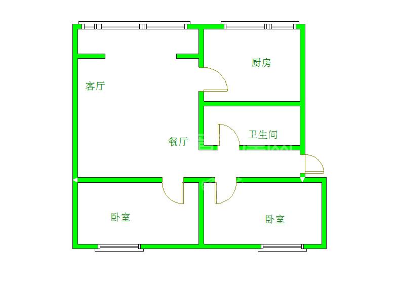 青森小区  2室1厅1卫   1800.00元/月室内图1