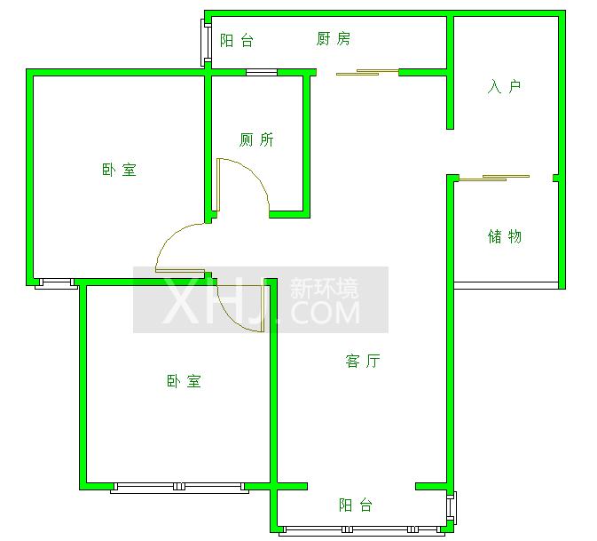 元益花园  2室1厅1卫   2600.00元/月室内图1