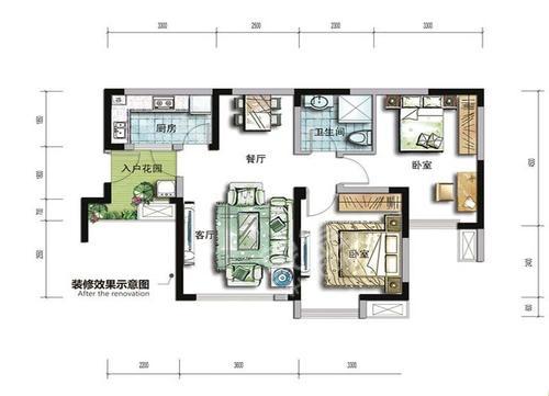 成都玩家  2室1厅1卫   2600.00元/月户型图