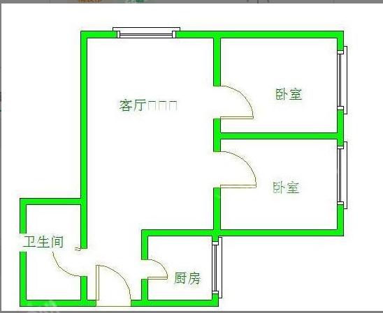 二江花园  2室1厅1卫   1500.00元/月室内图1