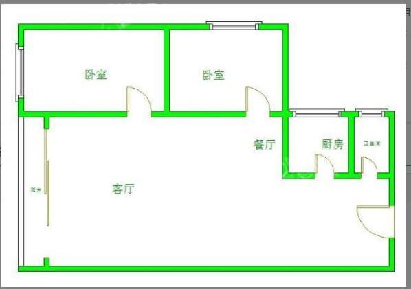 清河庭苑  2室1厅1卫   1000.00元/月室内图1