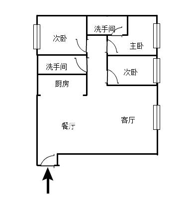 御景东方  3室2厅1卫   2200.00元/月户型图