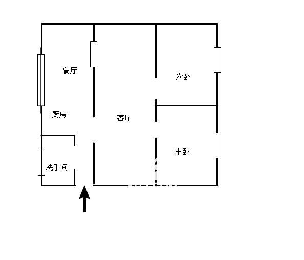 水竹二村  2室2厅1卫   1000.00元/月户型图