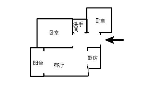 金色荷塘  3室2厅1卫   1700.00元/月户型图