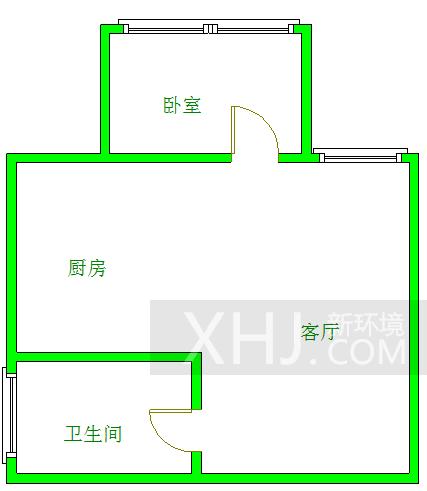 光华杏林  1室1厅1卫   1500.00元/月室内图1