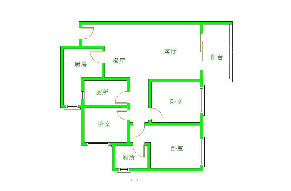 颐和京都  3室2厅2卫   2100.00元/月室内图1