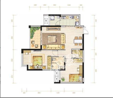 保利叶语  3室2厅2卫   2300.00元/月室内图1