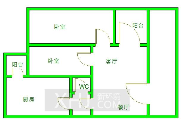 金阳易诚国际  2室1厅1卫   2500.00元/月室内图1