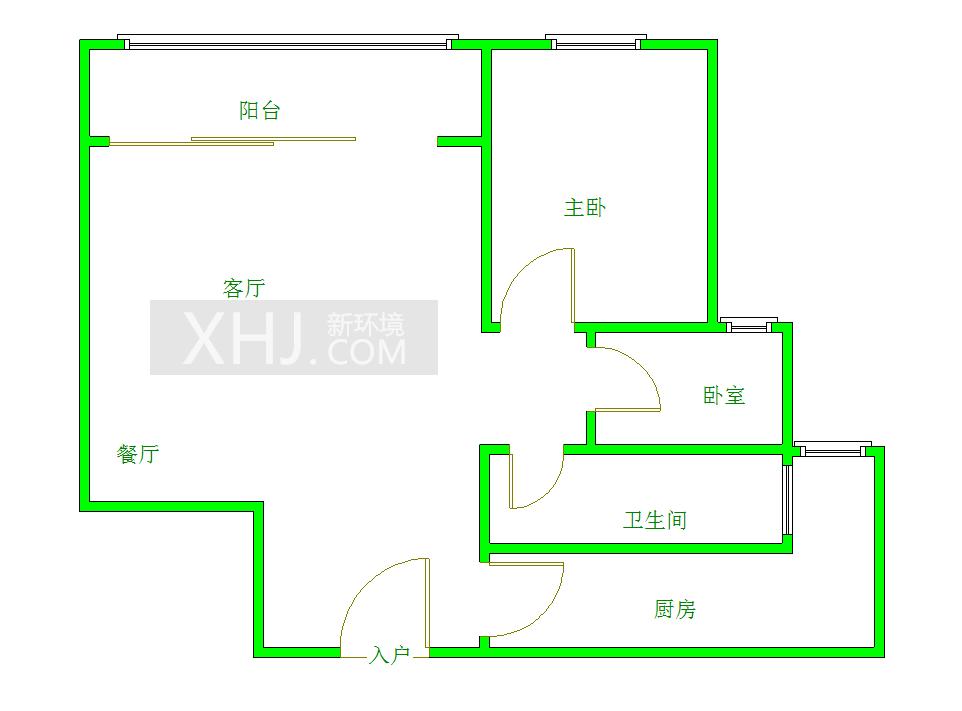 中大君悦金沙一期  2室2厅1卫   2500.00元/月室内图1